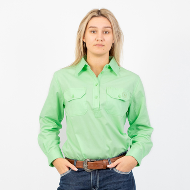 HIGHGROVE | Womens Workshirt Long Sleeve - Ash Green