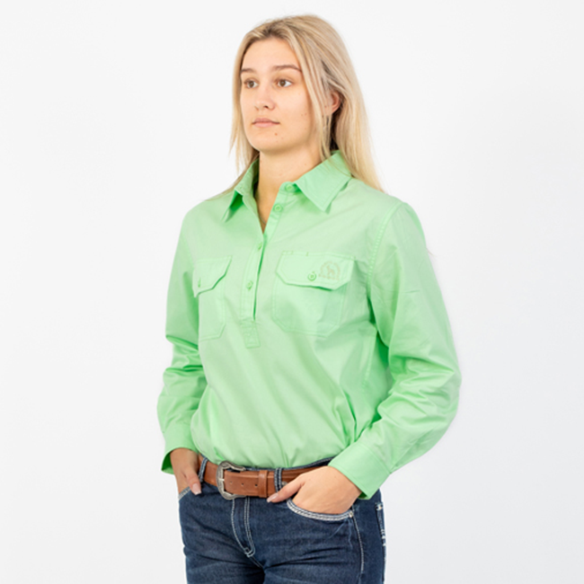 HIGHGROVE | Womens Workshirt Long Sleeve - Ash Green