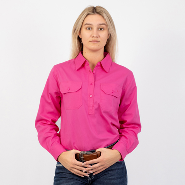 HIGHGROVE | Womens Workshirt Long Sleeve - Baby Pink