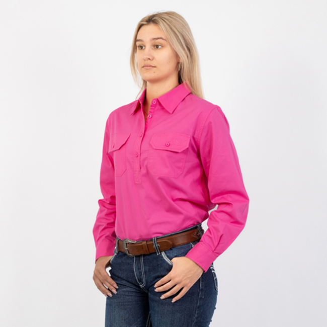 HIGHGROVE | Womens Workshirt Long Sleeve - Baby Pink