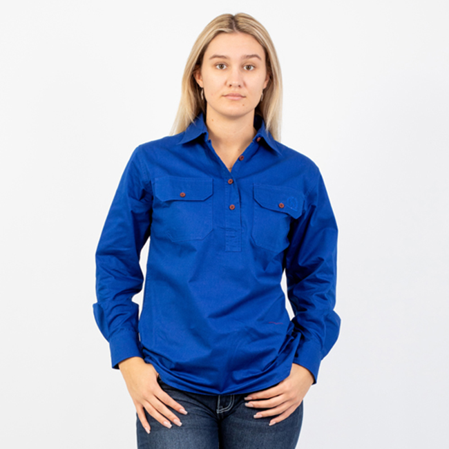 HIGHGROVE | Womens Workshirt Long Sleeve - Royal Blue