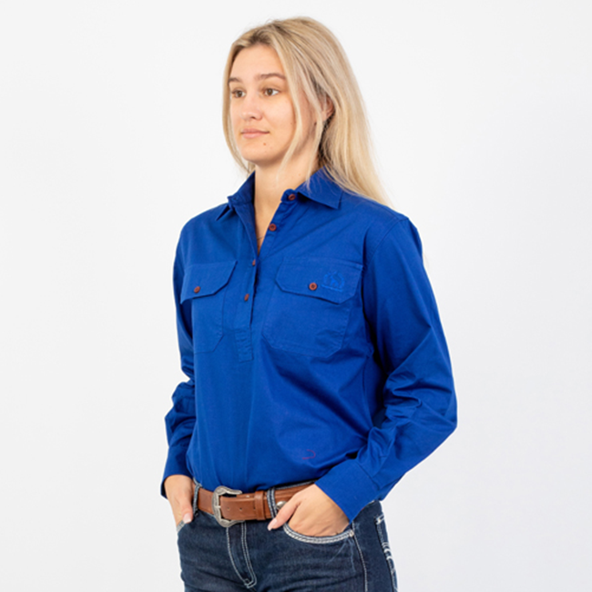 HIGHGROVE | Womens Workshirt Long Sleeve - Royal Blue