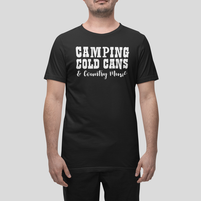 CAMPING MENS T-SHIRT - BLACK