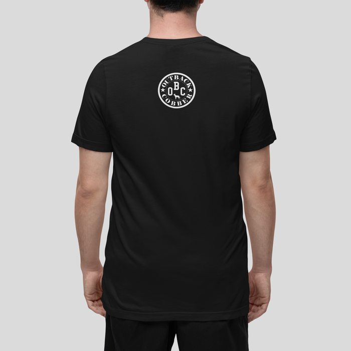 CAMPING MENS T-SHIRT - BLACK