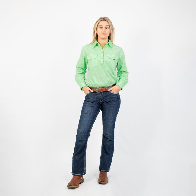 HIGHGROVE | Womens Workshirt Long Sleeve - Ash Green