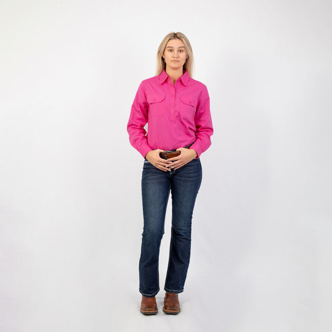 HIGHGROVE | Womens Workshirt Long Sleeve - Baby Pink