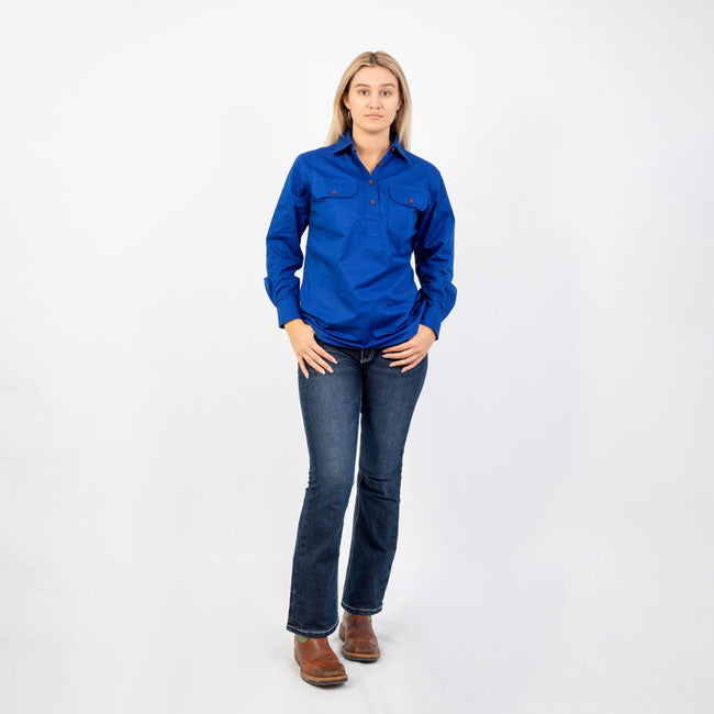 HIGHGROVE | Womens Workshirt Long Sleeve - Royal Blue