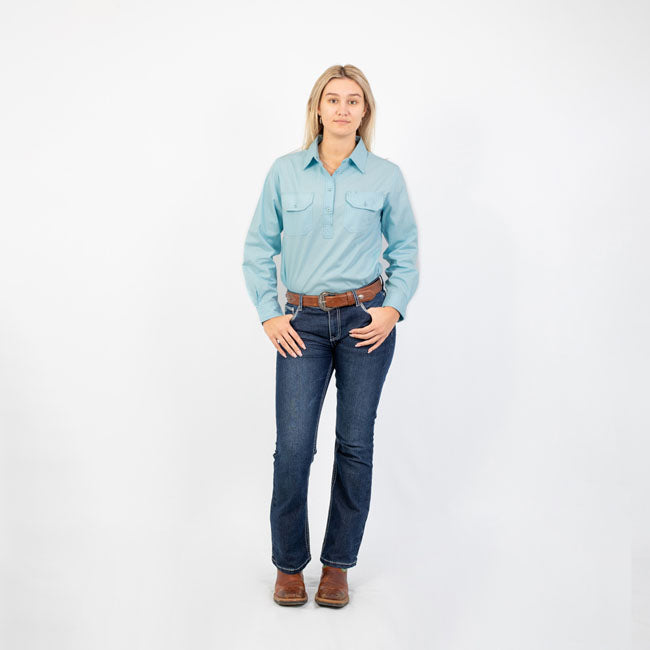 HIGHGROVE | Womens Workshirt Long Sleeve - Sky Blue