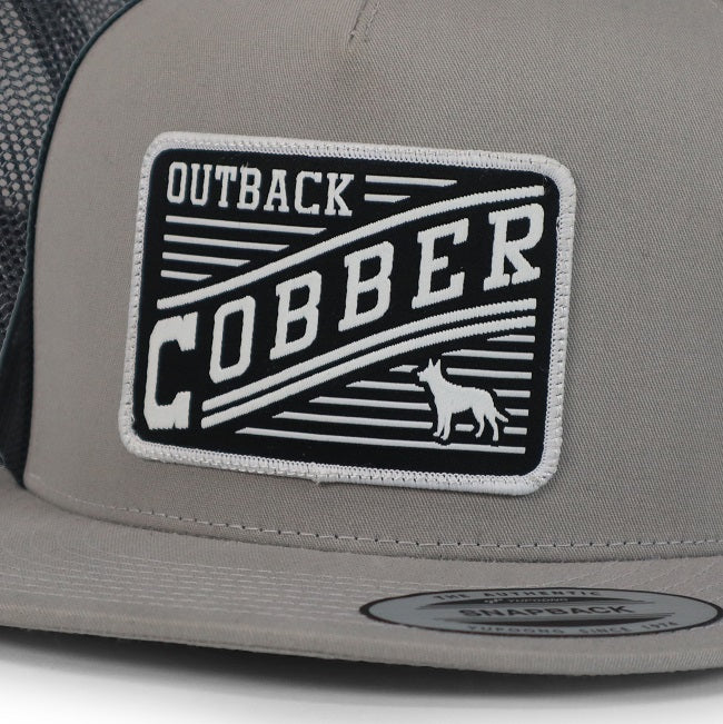 Silver with Black Mesh Classic 70's Farm Cap with OBC Patch