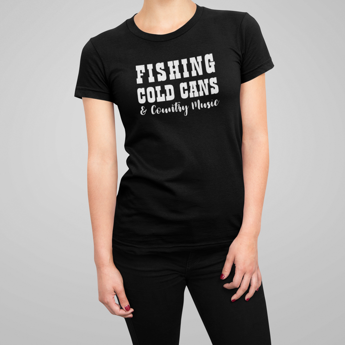 FISHING WOMENS T-SHIRT - BLACK