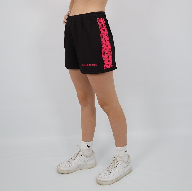 ICON FOOTY SHORTS - HOT PINK