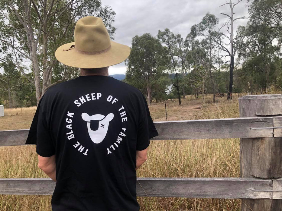 Men's Black T-Shirt with The Black Sheep Of The Family logo