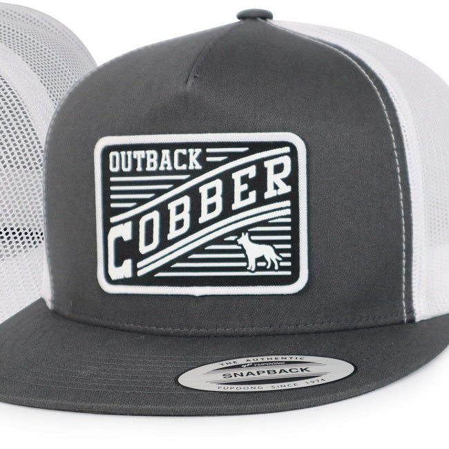 OBC Charcoal with White Mesh Classic 70's Farm Cap with OBC Patch