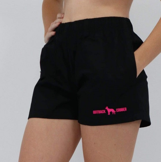 RUGBY WORK SHORTS - WOMENS BLACK