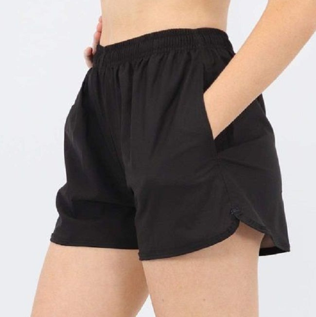 Black Outback Cobber Gym Shorts (No Logo) with Pockets